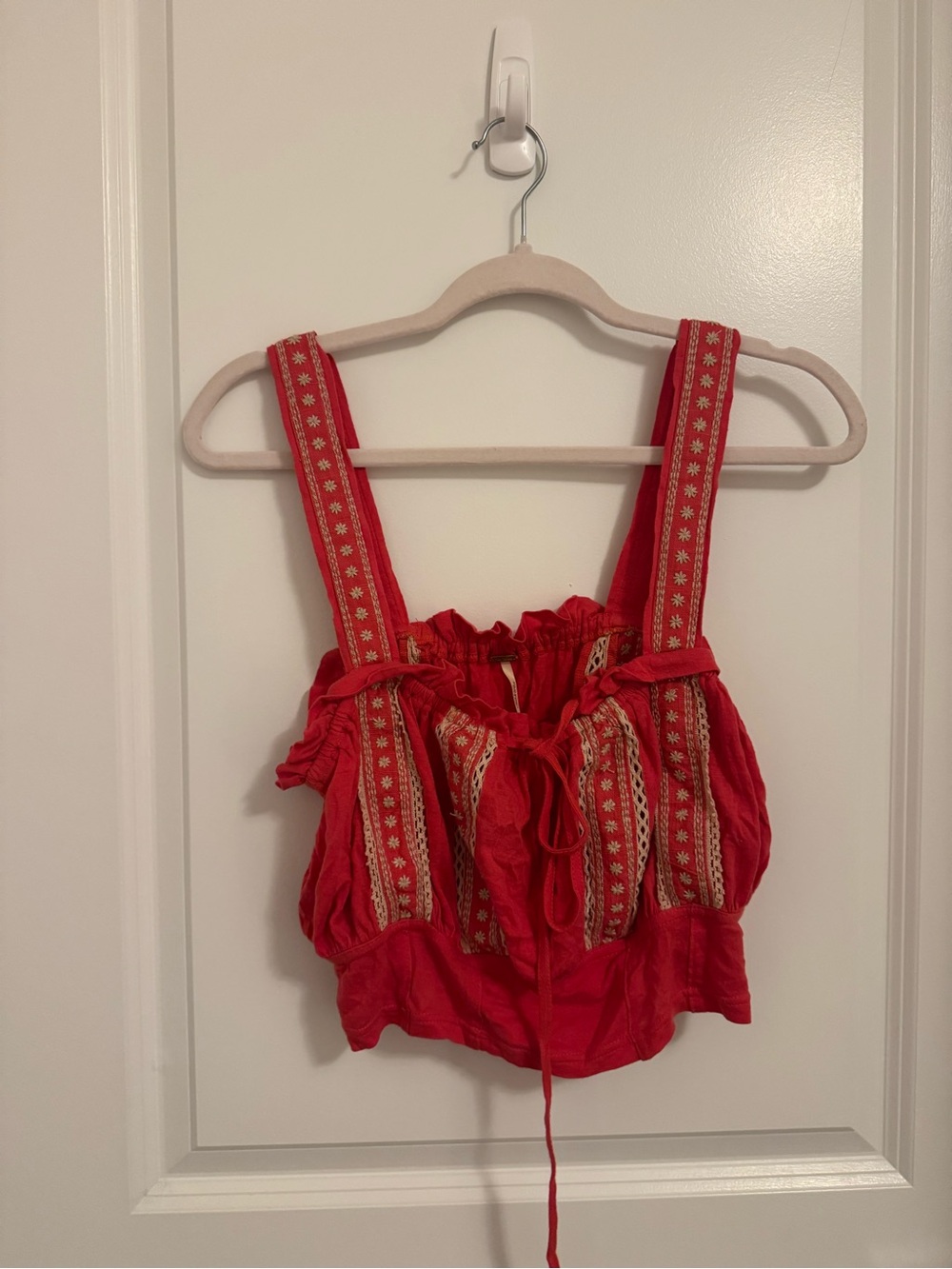 Free People Hill Top Linen Blend Crop Top